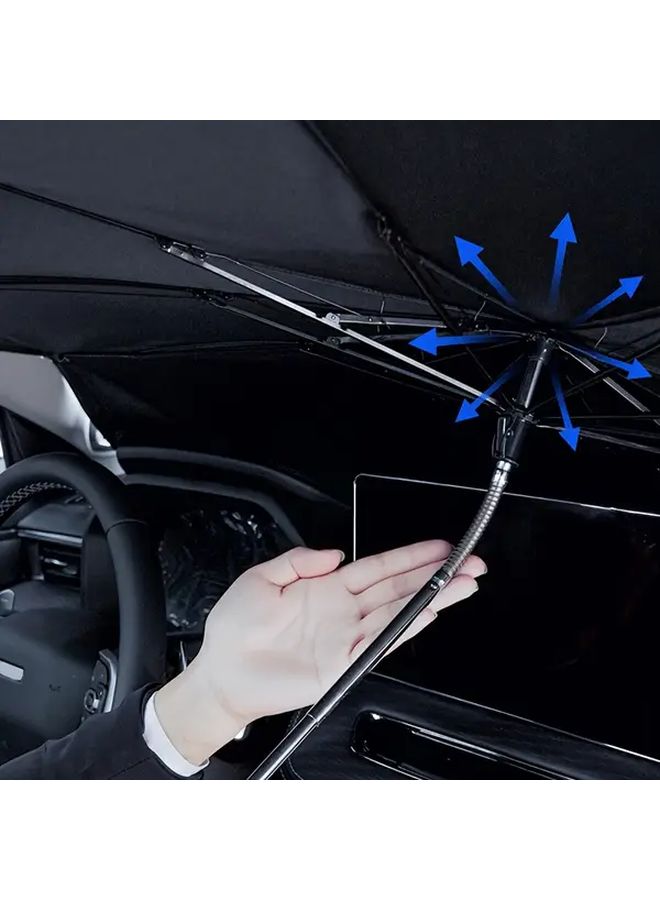 5pcs Car Windshield Sunshade Umbrella And 4 Side Window Screens Thermal Protection Universal Fit - Image 5