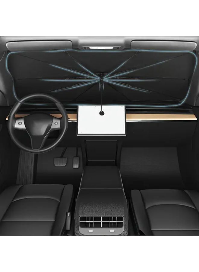5pcs Car Windshield Sunshade Umbrella And 4 Side Window Screens Thermal Protection Universal Fit - Image 4
