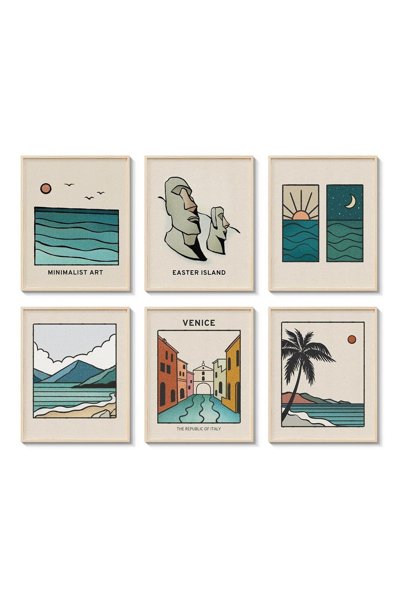 ARPEOTCY Matisse Wall Art Prints, Blue Retro Art Posters, Abstract Master Prints for Bedroom Wall Decor Aesthetic, Set of 6, 8x10in, Unframed - Image 1
