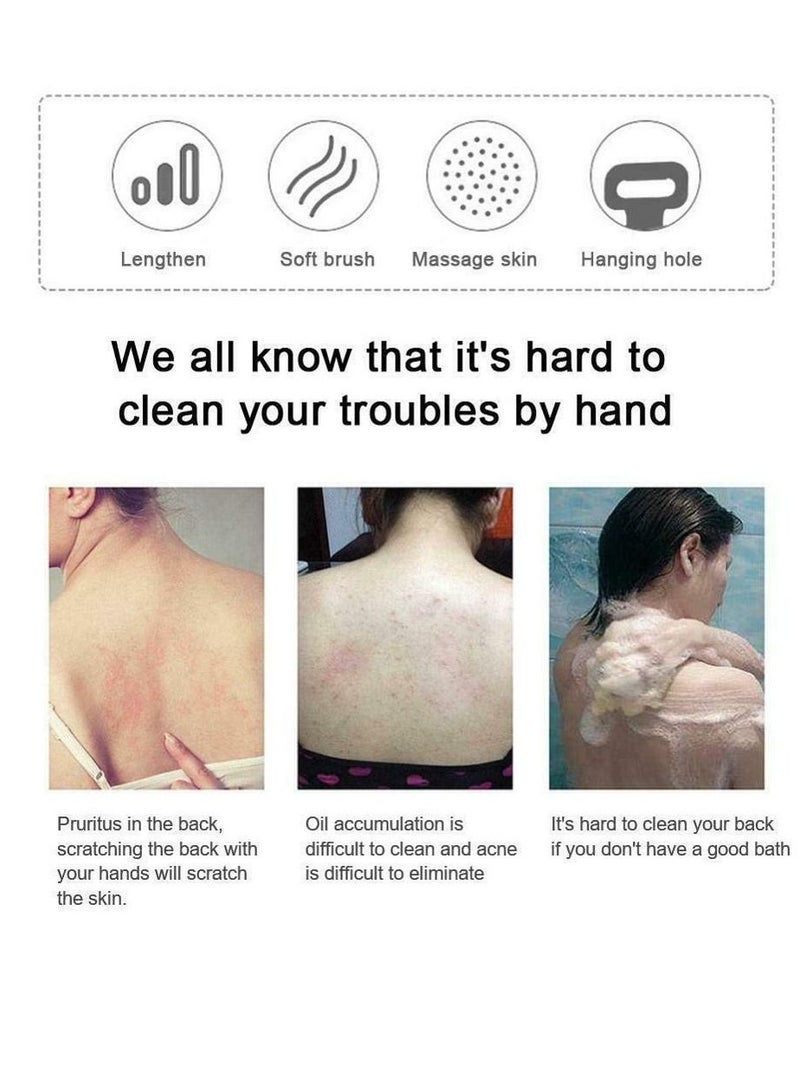 AS SEEN ON TV Bath Body Scrubber Belt Dual Side Massage Silicone Brush Purple - Image 5