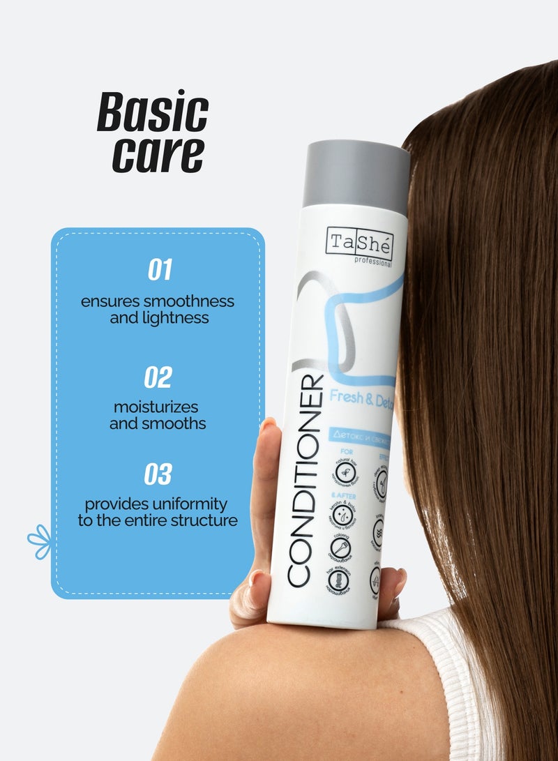 Tashe Fresh & Detox Sulfate-Free Hair Conditioner with Lime Extract, Serine & Wheat Amino Acids – Deep Reconstruction & Lightweight Volume, 300 ml  - Image 2