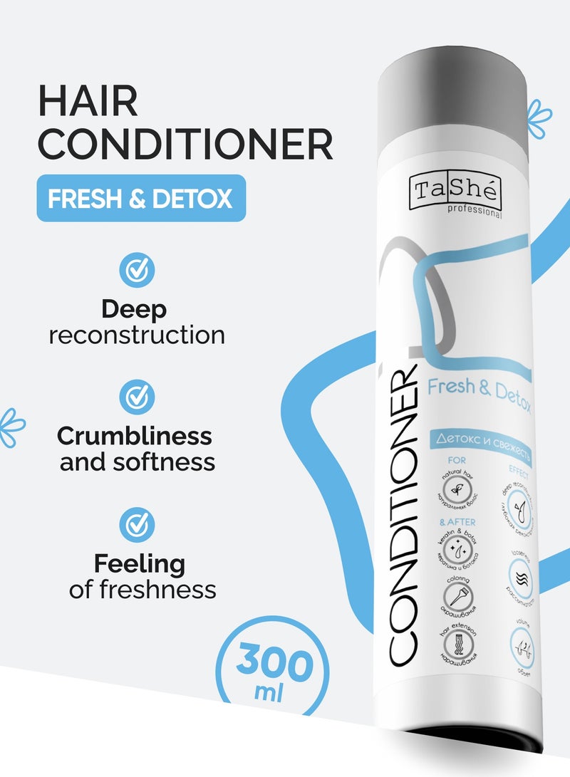 Tashe Fresh & Detox Sulfate-Free Hair Conditioner with Lime Extract, Serine & Wheat Amino Acids – Deep Reconstruction & Lightweight Volume, 300 ml  - Image 1