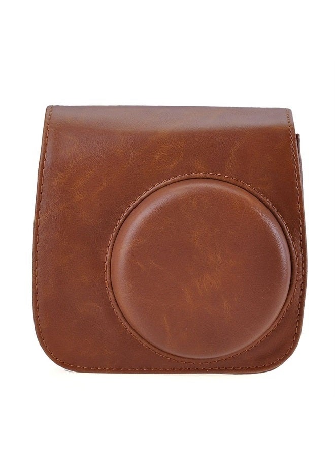 Yoption Vintage Camera Case Compatible with Fujifilm Instax Mini 11/9/8/8+ Instant Film Camera Adjustable Shoulder Strap (Brown) - Image 1