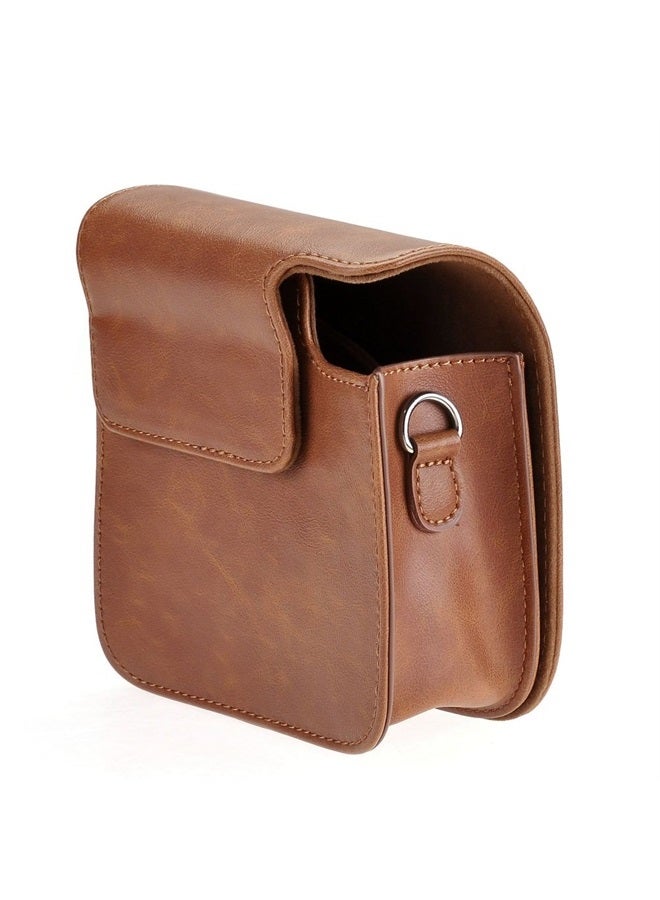 Yoption Vintage Camera Case Compatible with Fujifilm Instax Mini 11/9/8/8+ Instant Film Camera Adjustable Shoulder Strap (Brown) - Image 2
