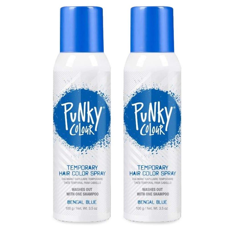 Punky Temporary Hair Color Spray â€“ Bengal Blue, Instant Vivid Temporary Hair Dye for Women, Wash Out, Hair-Color Spray, 3.5 oz, 2 Pack - Image 1