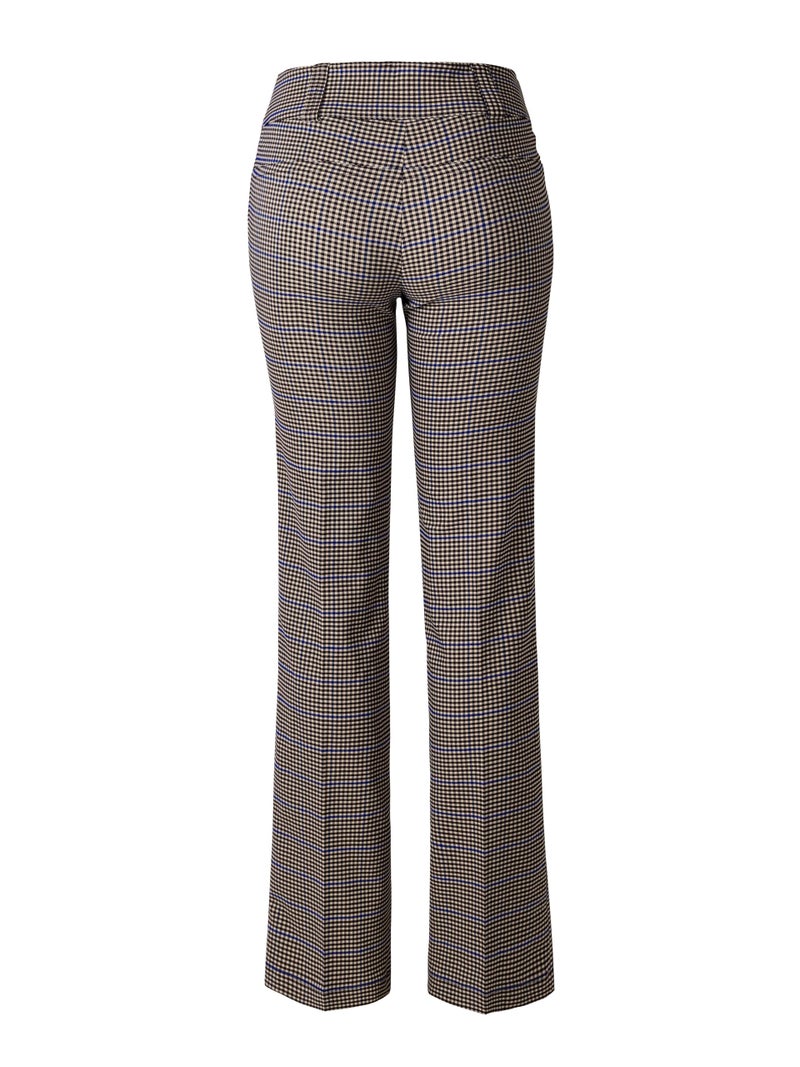MixMatchy Women's Ultra Stretch Plaid Bootcut Dress Pants Work Business Office Trousers Brown Blue Plaid 25 S - Image 5