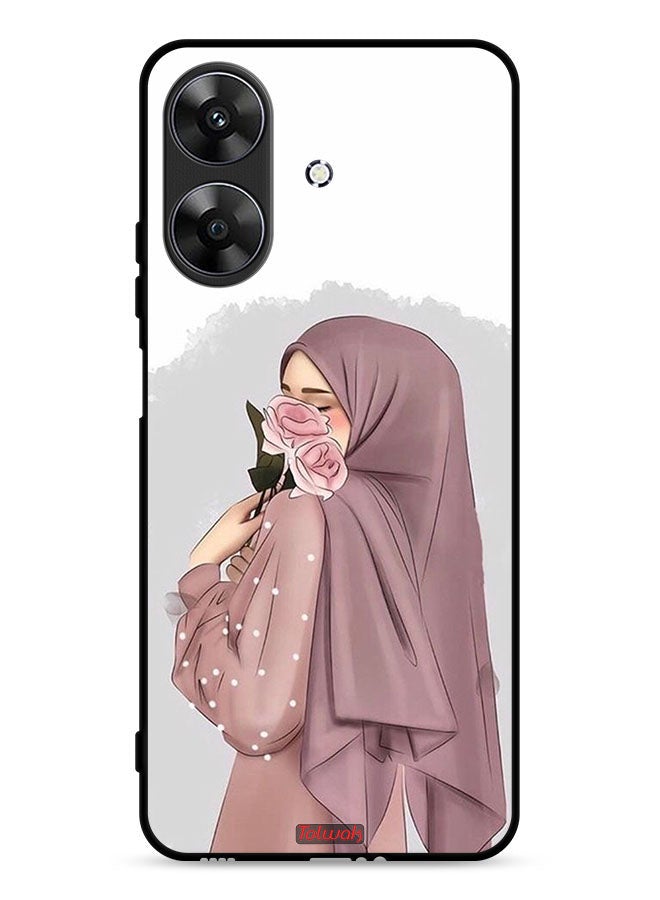 Tolwak Realme Note 60 4G Protective Case Cover Holding Roses Girl Art - Image 1