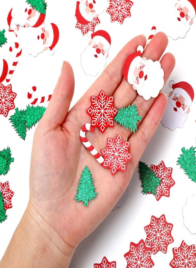 MARFOREVER Christmas Confetti, Glitter Christmas Tree Confetti Table Decorations Santa Claus Snowflakes Candy Canes Baby Shower Birthday Scatter Sprinkles for Xmas Party Supplies - Image 2