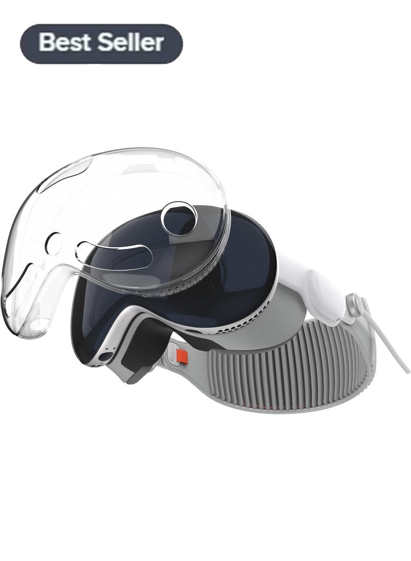 غطاء حماية من السيليكون الناعم المقاوم للصدمات من Vision Pro مع مضاد لبصمات الأصابع وغير قابل للانزلاق متوافق بنسبة 100% مع جراب Apple Vision Pro - Image 1