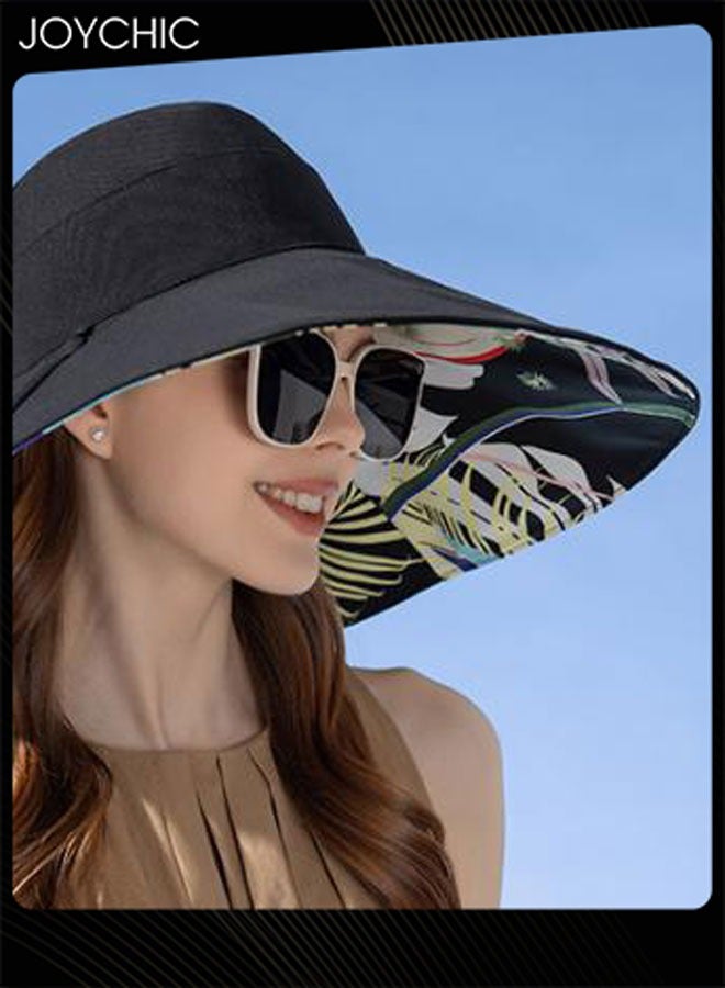 Joychic قبعة صيد نسائية جديدة بأسلوب صيفي مضادة للأشعة فوق البنفسجية مع حافة موسعة لحماية من الشمس قابلة للعكس وقابلة للطي للسفر للشاطئ والأنشطة الخارجية - Image 3