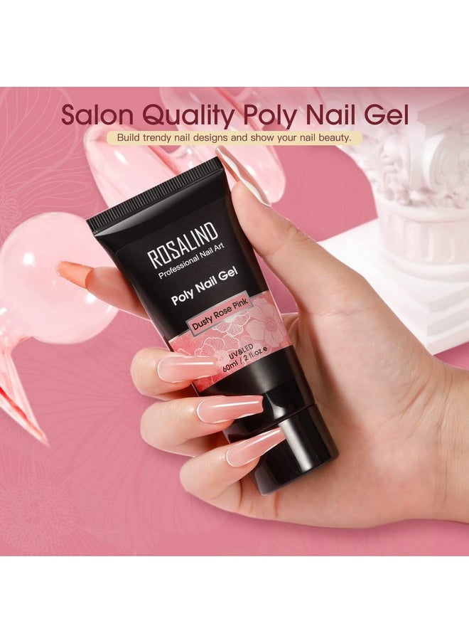 Rosalind Nude Pink Poly Nail Gel, 60Ml Poly Extension Rose Pink Gel Poly Neutral Builder Nail Gel Quick Building, Gel Acrylic Poly In Tubes For Nail Extension Thickening Nail Trendy Beauty  - Image 3