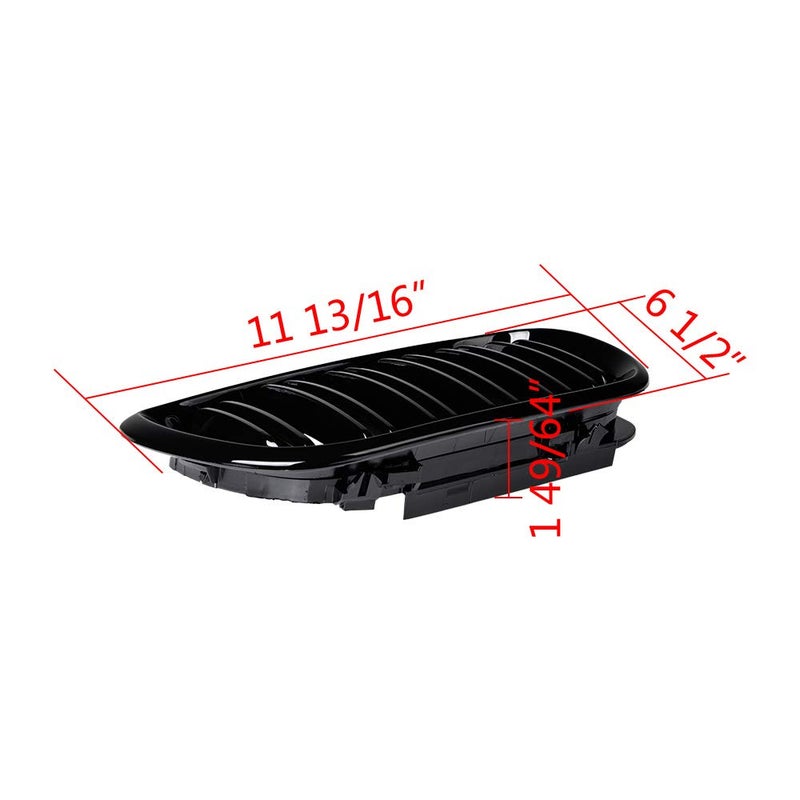 Astra Depot Glossy Black Kidney Grille Double Line Replacement For 2002-2006 BMW E46 320i 325i 325xi 330i 330xi 4DR - Image 3