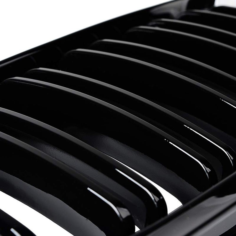 Astra Depot Glossy Black Kidney Grille Double Line Replacement For 2002-2006 BMW E46 320i 325i 325xi 330i 330xi 4DR - Image 2
