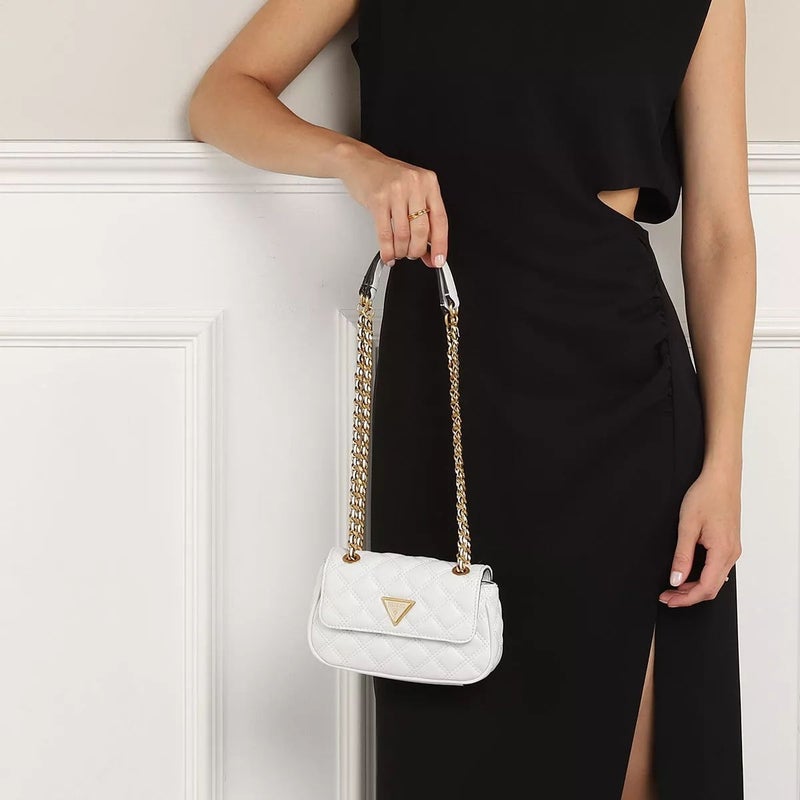 GUESS Camera Bag Women Mini Convertible Crossbody Flap Shoulder Bag White - Image 5