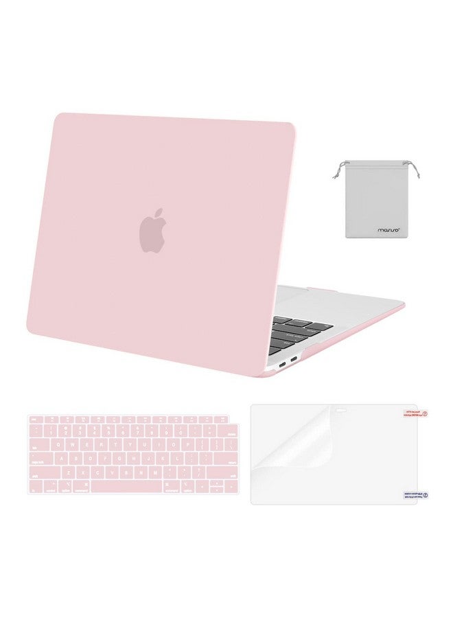 موسيسو جراب موسيسو متوافق مع ماك بوك اير 13 بوصة 2022، إصدار 2021-2018 A2337 M1 A2179 A1932، غلاف بلاستيكي صلب وغطاء لوحة مفاتيح وغشاء شاشة وحقيبة تخزين لجهاز ماك بوك اير 13.3 بوصة، لون كوارتز وردي - Image 1
