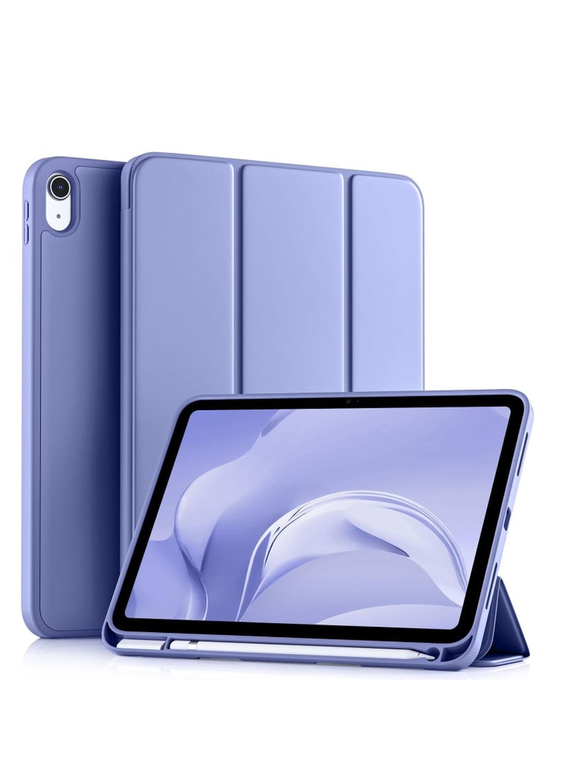 ELTRAZONE Compatible with iPad 10th Generation Case (10.9-Inch, 2022) | Slim Trifold Stand Protective Cover with Pencil Holder | Auto Sleep/Wake Function | Soft TPU Back | Shockproof, Lightweight & Durable Tablet Case Purple - Image 1