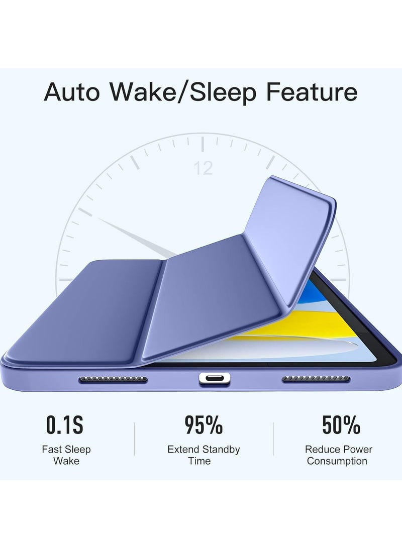 ELTRAZONE Compatible with iPad 10th Generation Case (10.9-Inch, 2022) | Slim Trifold Stand Protective Cover with Pencil Holder | Auto Sleep/Wake Function | Soft TPU Back | Shockproof, Lightweight & Durable Tablet Case Purple - Image 5