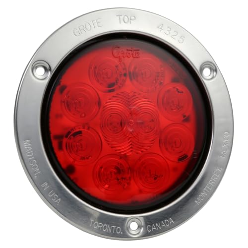 Grote 53302 SuperNova 4" 10-Diode Pattern LED Stop Tail Turn Lights (Stainless Steel Theft-Resistant Flange, Male Pin) - Image 3