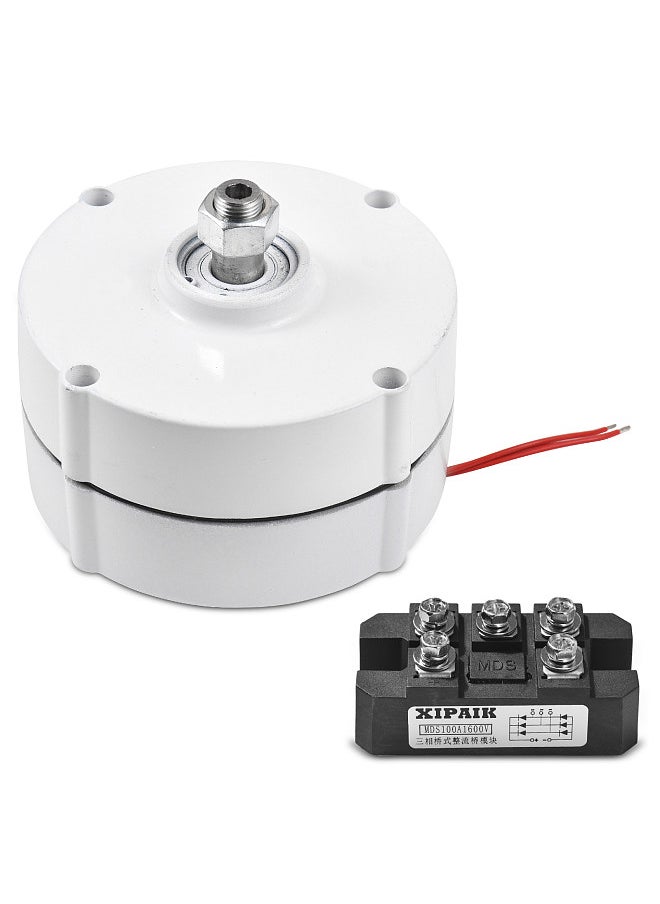 Generic - 400W Three-Phase Alternator Rare Earth NdFeB Permanent Magnet Generator 750rpm 12V High Speed Permanent Magnet Generator 3-Phase Synchronous AC Alternator with Controller - Image 1