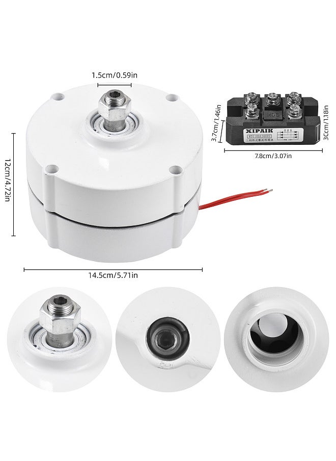 Generic - 400W Three-Phase Alternator Rare Earth NdFeB Permanent Magnet Generator 750rpm 12V High Speed Permanent Magnet Generator 3-Phase Synchronous AC Alternator with Controller - Image 1