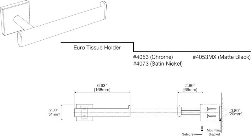 Gatco 4073 Elevate Euro Tissue Holder Satin Nickel - Image 5