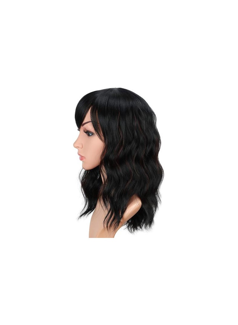 Generic - Synthetic Hair Wig Curly  Average Length  Black Color - Image 1