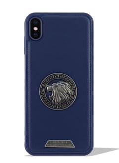 Leather Case With Metal Logo Silicone tpu Frame For iphone Xs Max (Blue) - pzsku/Z9D23DA047C7CC980E6B6Z/45/_/1739315892/be9a7c03-bd66-4fbe-ae35-fc9db0d2ab12