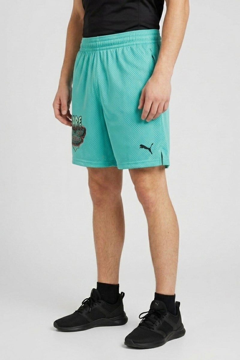 PUMA Lamelo X Melo World Men Oversized Fit 7 Inseam Basketball Shorts, Aquatic - Image 3