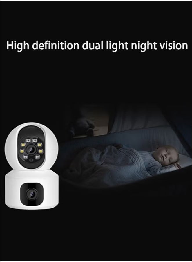 Generic Binocular Camera Hd Wifi Camera, Mobile Phone Remote Connection, 360° Rotation, With Two-Way Voice Intercom, Night Vision Panorama, Humanoid Tracking, Alarm Push, Multi-Household Surveillance Cameras  - Image 2