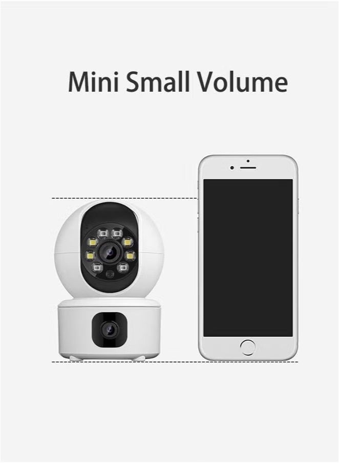 Generic Binocular Camera Hd Wifi Camera, Mobile Phone Remote Connection, 360° Rotation, With Two-Way Voice Intercom, Night Vision Panorama, Humanoid Tracking, Alarm Push, Multi-Household Surveillance Cameras  - Image 3