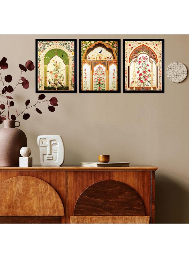 MyTees Indian Art Madhubani Paintings With Frames For Wall Decor, Wall Painting for Living Room, Bedroom, Office, Painting for Wall Decoration, 9x12 inch, Set of 3 - Image 2