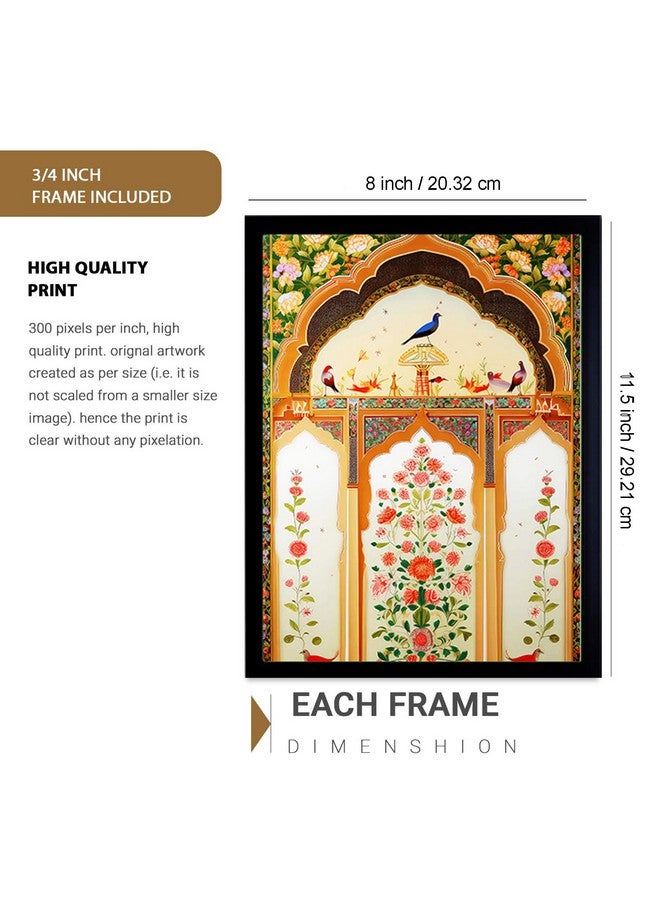 MyTees Indian Art Madhubani Paintings With Frames For Wall Decor, Wall Painting for Living Room, Bedroom, Office, Painting for Wall Decoration, 9x12 inch, Set of 3 - Image 3