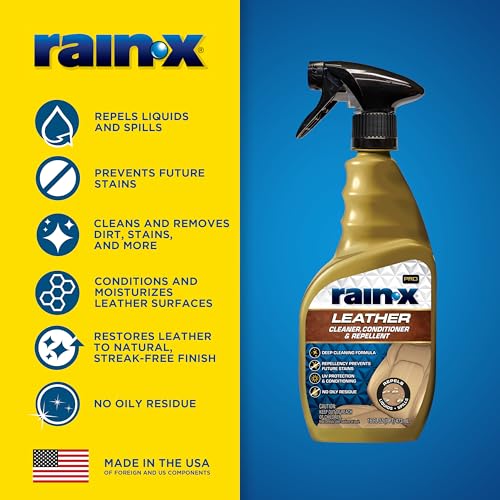Rain-X RainX 620236SRP Leather Cleaner Conditioner Repellent for Car Interiors Cleans Repels while Moisturizing Restores Leather to Natural Fresh Scent without Residue 16 Fl Oz - Image 3