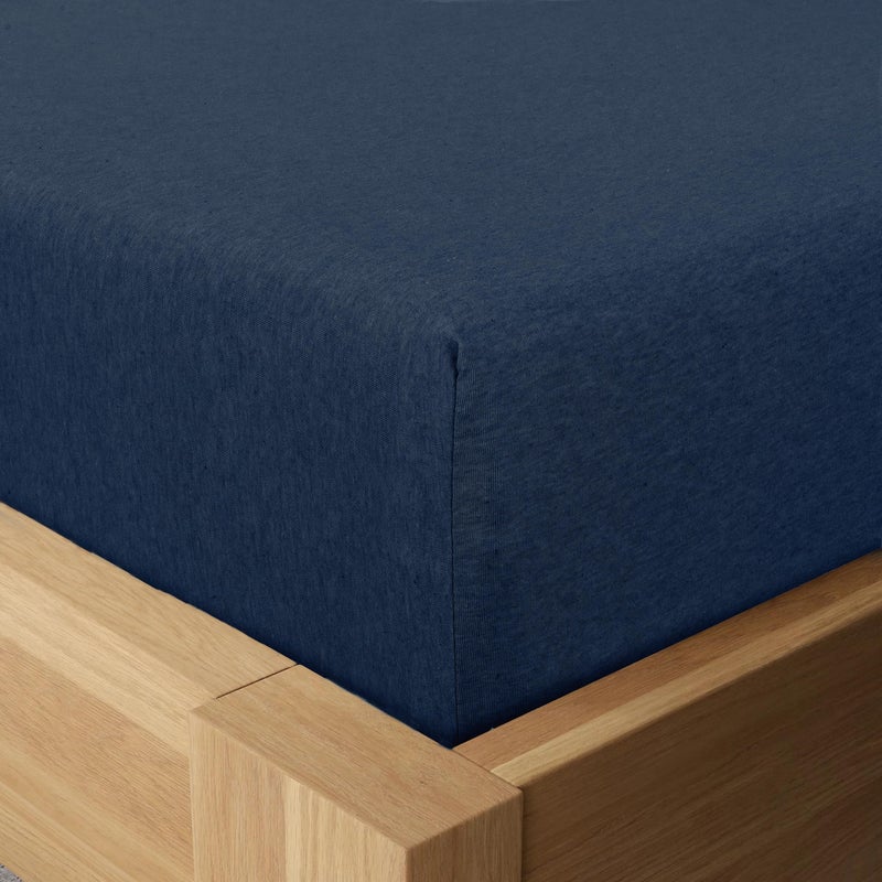 BED INC Road Trip America Jersey Sheets Set - Cotton 4 Pieces King Set - T-Shirt Soft Knit Stretchy Bed Sheets - All Seasonal and Deep Pockets - Certified by Oeko-TEX (Navy Blue  King)  - Image 5