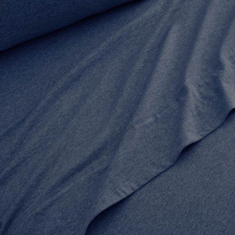BED INC Road Trip America Jersey Sheets Set - Cotton 4 Pieces King Set - T-Shirt Soft Knit Stretchy Bed Sheets - All Seasonal and Deep Pockets - Certified by Oeko-TEX (Navy Blue  King)  - Image 4