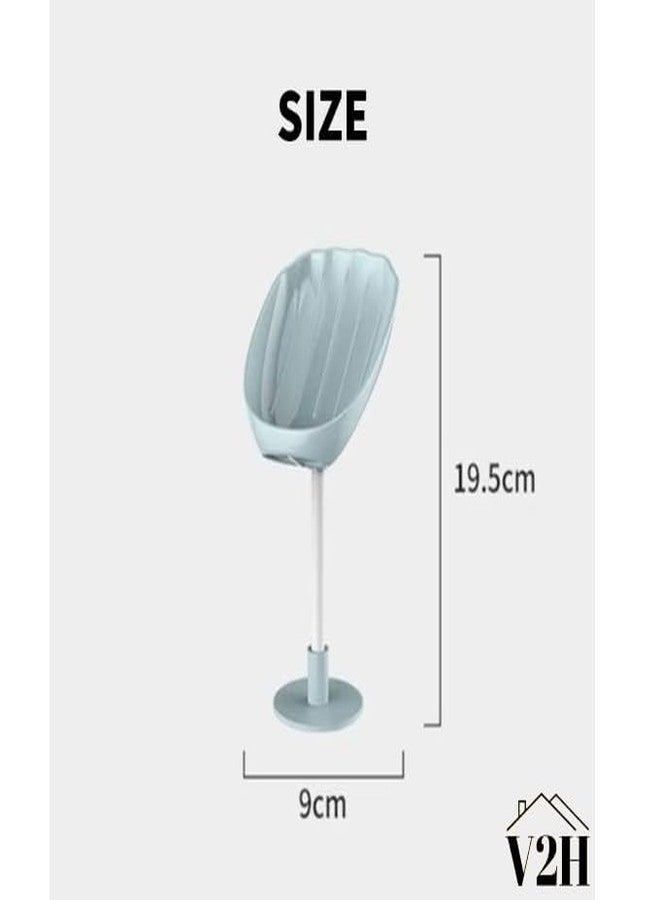 V2H Plastic Wall Mounted Soap Holder for Bathroom, Non-Drill Wall Mount Magic Sticker Self Adhesive Soap Stand for Bathroom with Flexible Rod (Set of 2) - Image 5