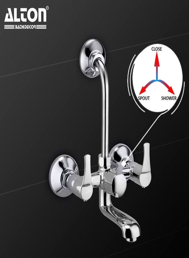 ALTON ESA9285 Brass Wall Mixer with Provision for Over Head Shower and 190mm Long Bend Pipe (Chrome) - Image 3