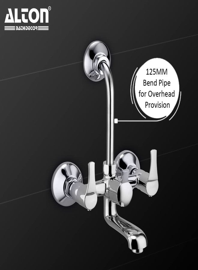 ALTON ESA9285 Brass Wall Mixer with Provision for Over Head Shower and 190mm Long Bend Pipe (Chrome) - Image 4
