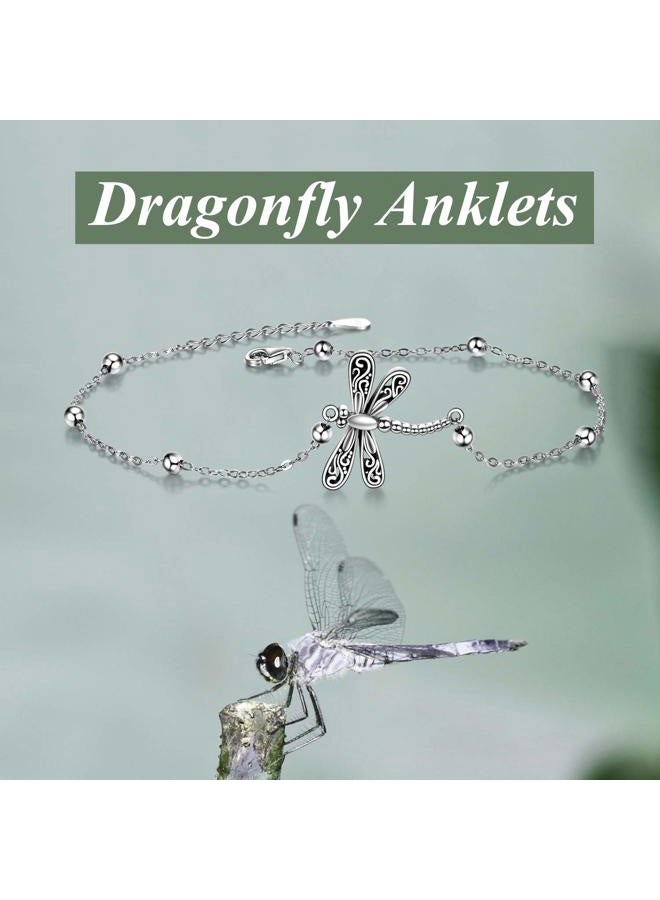 ONEFINITY Beads Anklet Sterling Silver Dragonfly/Sunflower/Sloth/Butterfly Ankle Bracelets Jewelry for Women Girls Gifts, Sterling Silver - Image 5
