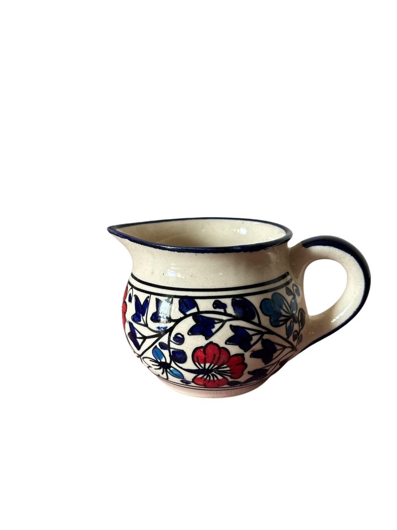 Mirakii Ceramic Multicoloured Hand Printed Tea Set of 15 Pieces, Set of 6 Tea Cup and Coaster with Tea, Milk and Sugar Pot - Image 3
