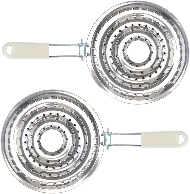 SI FANG 2 Pack Double Thickening Heat Diffuser Reducer Flame Guard Simmer Plate, Stainless Steel for Electric and Gas Stovetops - Image 3