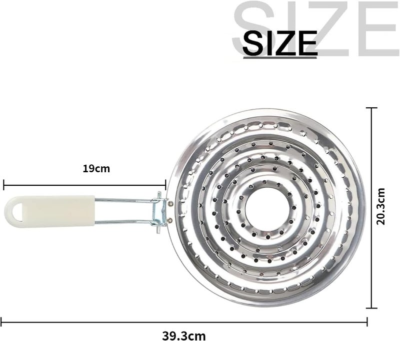 SI FANG 2 Pack Double Thickening Heat Diffuser Reducer Flame Guard Simmer Plate, Stainless Steel for Electric and Gas Stovetops - Image 2