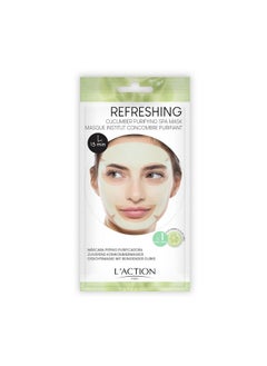 L'Action Paris Cucumber Purifying Spa Mask Sheet Mask Balances And Purifies Skin Enriched With Soothing Aloe Vera And Revitalising Papaya Ideal For Tired Skin Pack Of 1  - Image 1