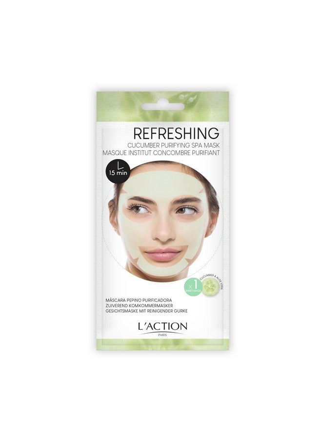 L'Action Paris Cucumber Purifying Spa Mask Sheet Mask Balances And Purifies Skin Enriched With Soothing Aloe Vera And Revitalising Papaya Ideal For Tired Skin Pack Of 1 - Image 1