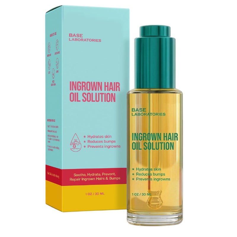 BASE LABORATORIES Ingrown Hair Treatment Oil â€“ Soothing After Shave Oil Prevents Ingrown Hairs, Soothes Razor Bumps for Bikini Area, Legs, Underarms, Neck, Beard & Face â€“ Tea Tree, Jojoba 1oz (30ml) - Image 1