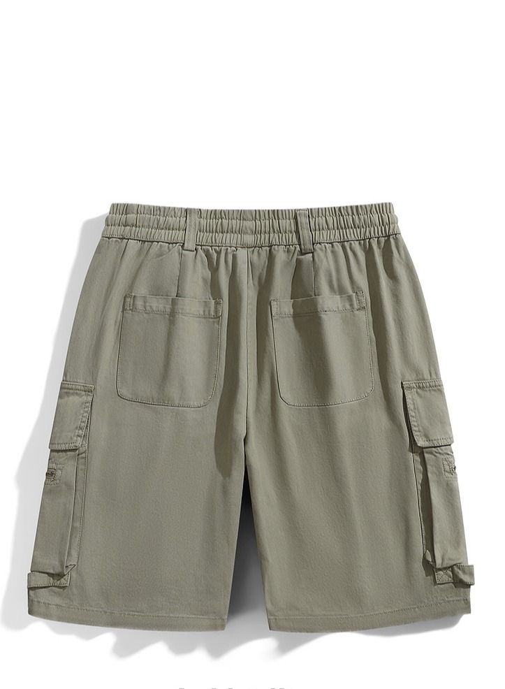 Loquat Men/ Women's Multi Pocket Work Shorts Khaki  - Image 2