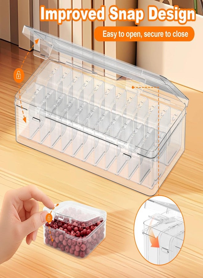 Profasion Bead Organizer Box, 24 PCS Clear Plastic Storage Containers Features Hinged Lid and Labels, Craft Storage Box for Jewelry, Diamonds, Clay Beads, Bracelets, Screws, Seeds, Small Parts - Image 5