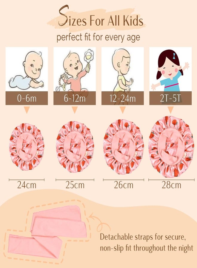 YANIBEST 2 Pcs Baby Satin Bonnet for Sleeping Kids Double Layer Sleeping Caps for Toddler Silk Bonnet Elastic Wide Band - Image 4