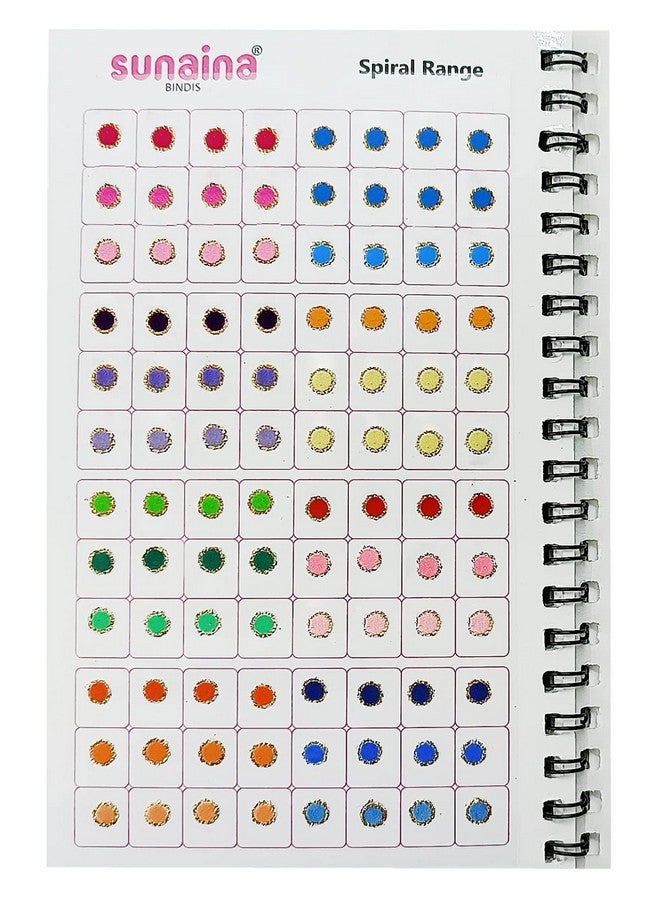 Sunaina (Original) Spiral Multicolor Mix Size Golden Glitter Outline Sketch Tikka Forhead Bindis Book For Women & Girls - Image 4