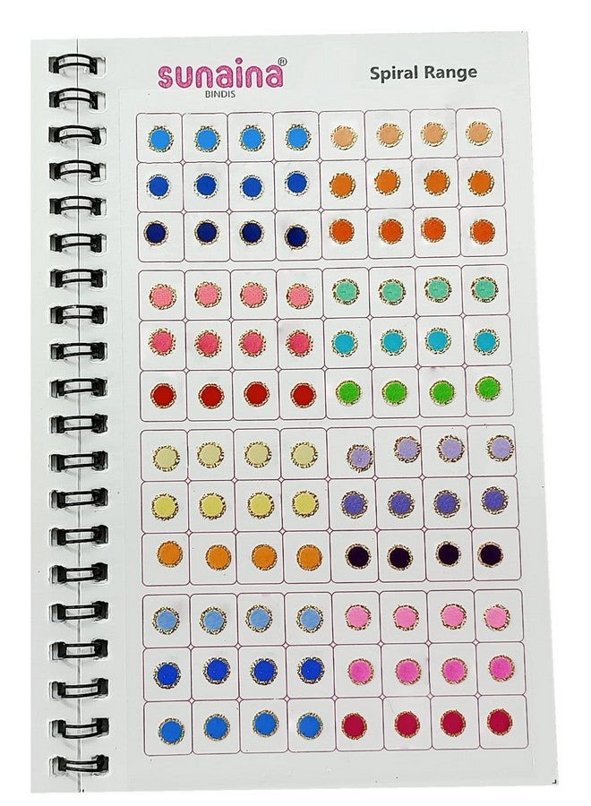 Sunaina (Original) Spiral Multicolor Mix Size Golden Glitter Outline Sketch Tikka Forhead Bindis Book For Women & Girls - Image 5